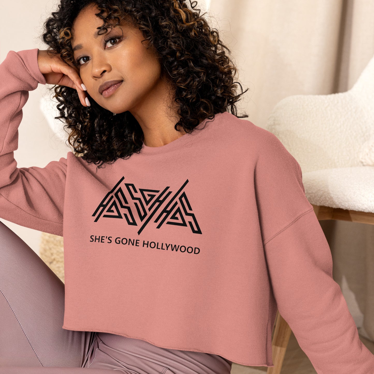 She’s Gone Hollywood Logo Crop Sweatshirt